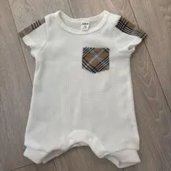 SHEIN チェック柄ポケットロンパース 3-6ヶ月