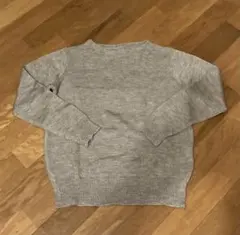 ラメ入り　グレー クルーネック ニット 長袖