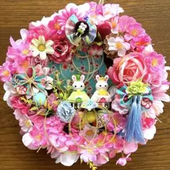 ウサギと花の造花リース❣️ayu様専用❣️