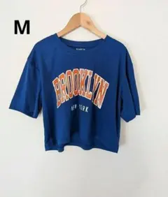 クロップド丈 Tシャツ SHEIN ショート丈 青 Tシャツ M　半袖Tシャツのサムネイル