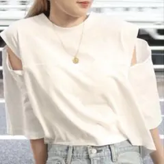 新品未使用　Ungrid ショルダースリットショート Tee