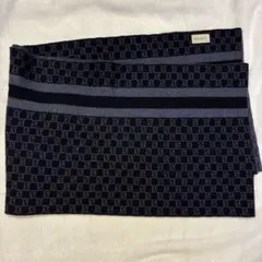 エルメス HERMES Hロゴ総柄 ストール カシミヤ マルジェラ期 ブラック