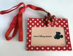 ミニーマウス パスケース キラキラリボンチャーム付き ディズニー