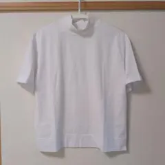 ハイネック 半袖 Tシャツ ホワイト