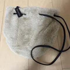 HÉLIOPOLIS ベージュ ファー ショルダーバッグ