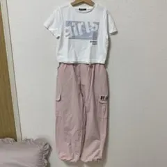 バイラビットクロップドTシャツカーゴパンツセット