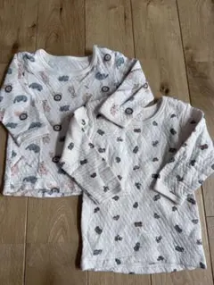 動物柄 乗り物柄 長袖シャツ 2枚セット サイズ80