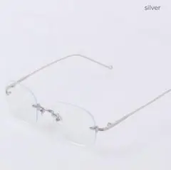クラシックスクエアメガネ シルバーnugu