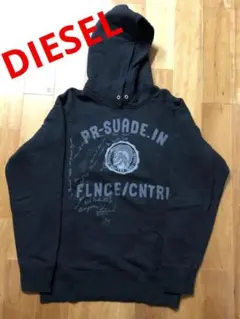 DIESEL ディーゼル　プルオーバー　スウェット　パーカー　黒　M