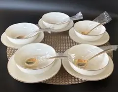 【未使用】リッチフィールド　シチューセット　たち吉　レイナル　金彩　洋食器のサムネイル