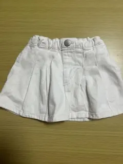 petit main ホワイトプリーツスカート 90