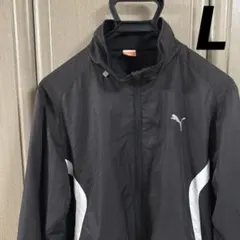 PUMA/プーマ ナイロンジャケット Lサイズ/ブラック×ホワイト