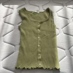 RETRO GIRL リブ編みタンクトップ オリーブグリーン