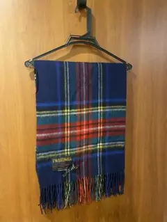 TWEEDMILL ブルー系チェック柄マフラー