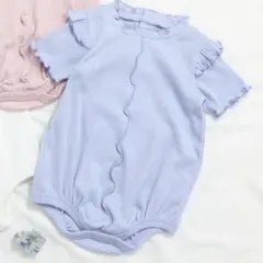 新品未使用タグ付き　アプレレクール　メロウリブボディースーツ　半袖　ブルー　水色