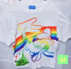 グーフィー　Tシャツ　半袖　レインボー　M