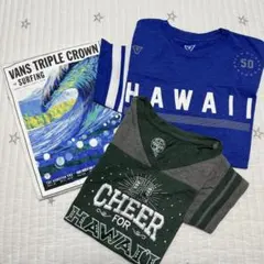 キッズHawaiiプリントTシャツとVANSトリプルクラウンTシャツ３枚セット