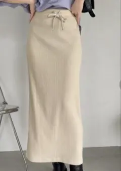 カット リブ ナロースカート　Ada. ロングスカート