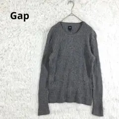 ギャップ　GAP コットンニット　リブ　グレー　S セーター　シンプル　オフィス