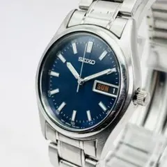 稼働 SEIKO セイコー デイデイト ネイビー ブルー文字盤 メンズ 腕時計