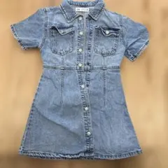ZARA デニム 半袖ワンピース 128cm