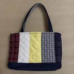 ハンドメイド パッチワーク トートバッグ デニム