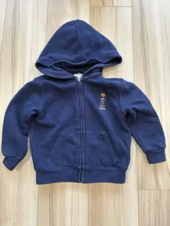 ラルフローレン　ネイビー フード付きジップアップパーカー　24M 約80センチ