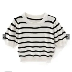 GRL ボーダー柄ショート丈ニットトップス ac2151