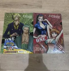 ONE PIECE クリアファイル 2枚 ステッカー付き