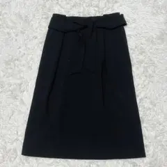 ELLE ひざ丈スカート M タイト目 ストレッチ イトキン リボン 無地のサムネイル