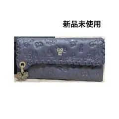【新品未使用】ANNA SUI アナスイ 長財布 がま口 ネイビー 蝶　ダリア