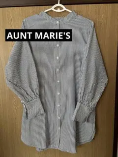 AUNT MARIE'S アントマリーズ　ロングシャツ　長袖シャツ　ストライプ柄のサムネイル