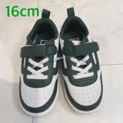 VANS スニーカー ホワイト/ダークグリーン ベルクロ 16cm