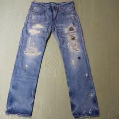 超希少 EDWIN503ダメージ加工ストレートジーンズ