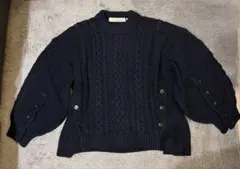 【極美品】GU × rokh ロク コラボケーブルニット ネイビー XL