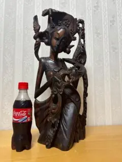 木彫り 女性像 置物 バリ島工芸品 アジアン雑貨 - メルカリ