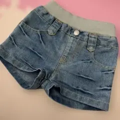 匿名配送デニム ゴムウエスト パンツ80ショートパンツハーフパンツ