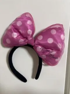 ミニーマウス ピンク水玉カチューシャ