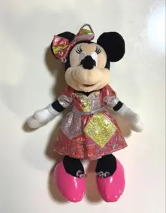 ディズニーリゾート　美品 ナイトフォールグロウ ミニー ぬいぐるみバッジ
