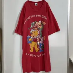 古着 ディズニー Disney くまのプーさん Pooh クリスマス Tシャツ