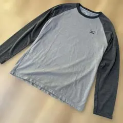 Mizuno ミズノ ラグラン長袖カットソー グレー×チャコールのサムネイル