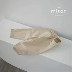 mitonkids on life with denim ベージュ ロングパンツ