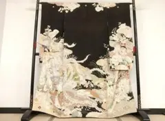 アンティーク　大正ロマン　振袖　鳳凰花文　黒地　正絹　逸品 黒 豪華