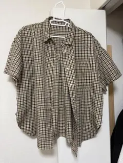チェック柄 半袖シャツ ブラウス