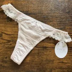 レディースショーツ　Tバック　かわいい女性下着 ココランジェ　薄いピンク　Mのサムネイル