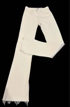ZARA ダメージ加工　横スリットホワイトジーンズ　34 美品