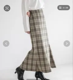 チェックマーメイドスカート　LOWRYSFARM