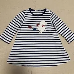 【現行品】80サイズ　ファミリア ボーダーワンピース