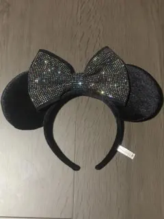 ミッキー耳 スパンコールリボン カチューシャ