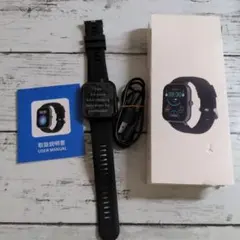 スマートウォッチ ブラック 心拍数センサー フィットネストラッカー